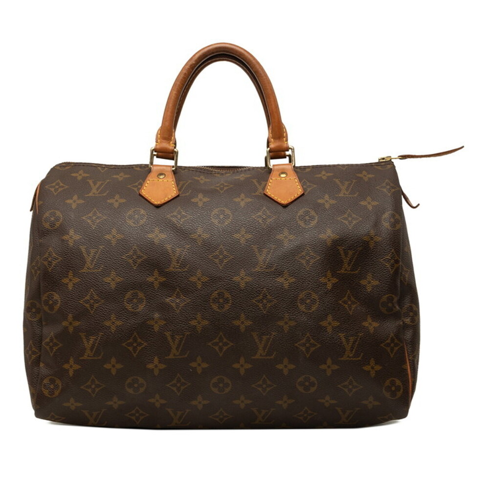 Louis Vuitton Monogram Speedy 35 Handbag, Tote Bag, M41107, Brown Leather, Wo...
